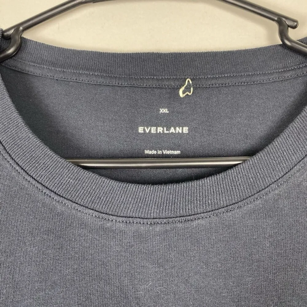 Everlane Men's Short Sleeve Crew Tee in Slate Blue - Picture 3 of 9